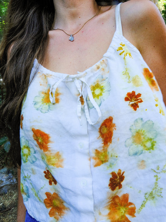 Eco-printed Linen Tank