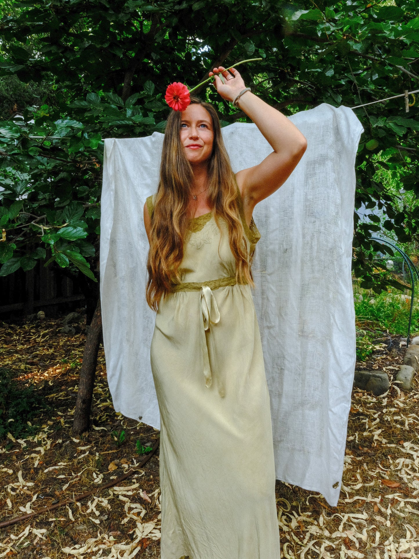 Marigold & Iron Antique Embroidered Lace Maxi Dress