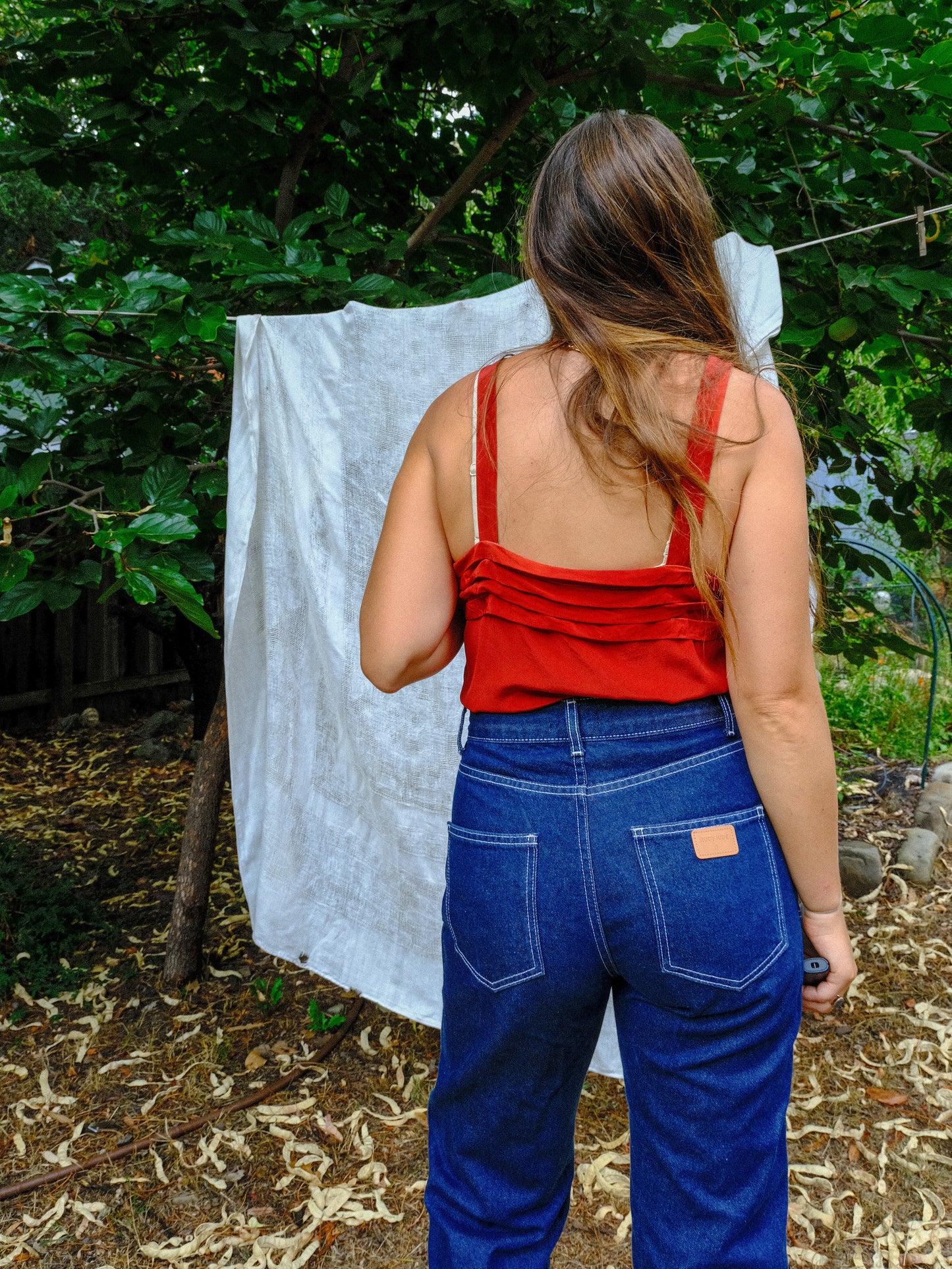 Madder Silk Pleated Tank Blouse