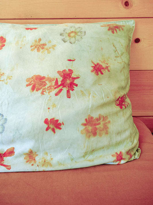 Chlorophyllin Eco-printed Silk Pillowcase Set