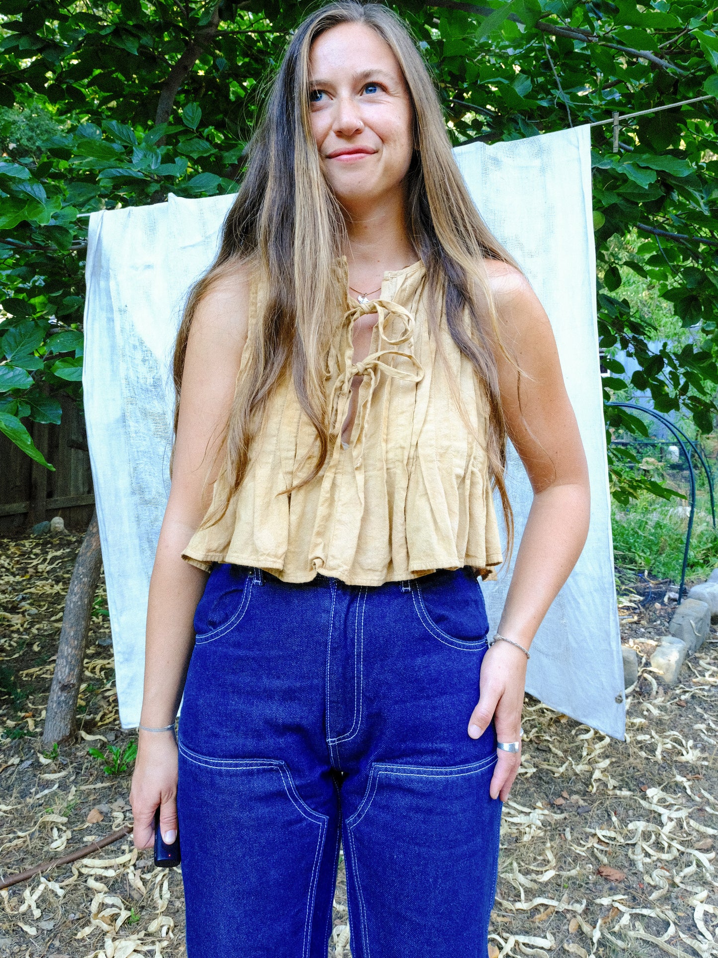 Osage & Chestnut Pleated Tank Blouse