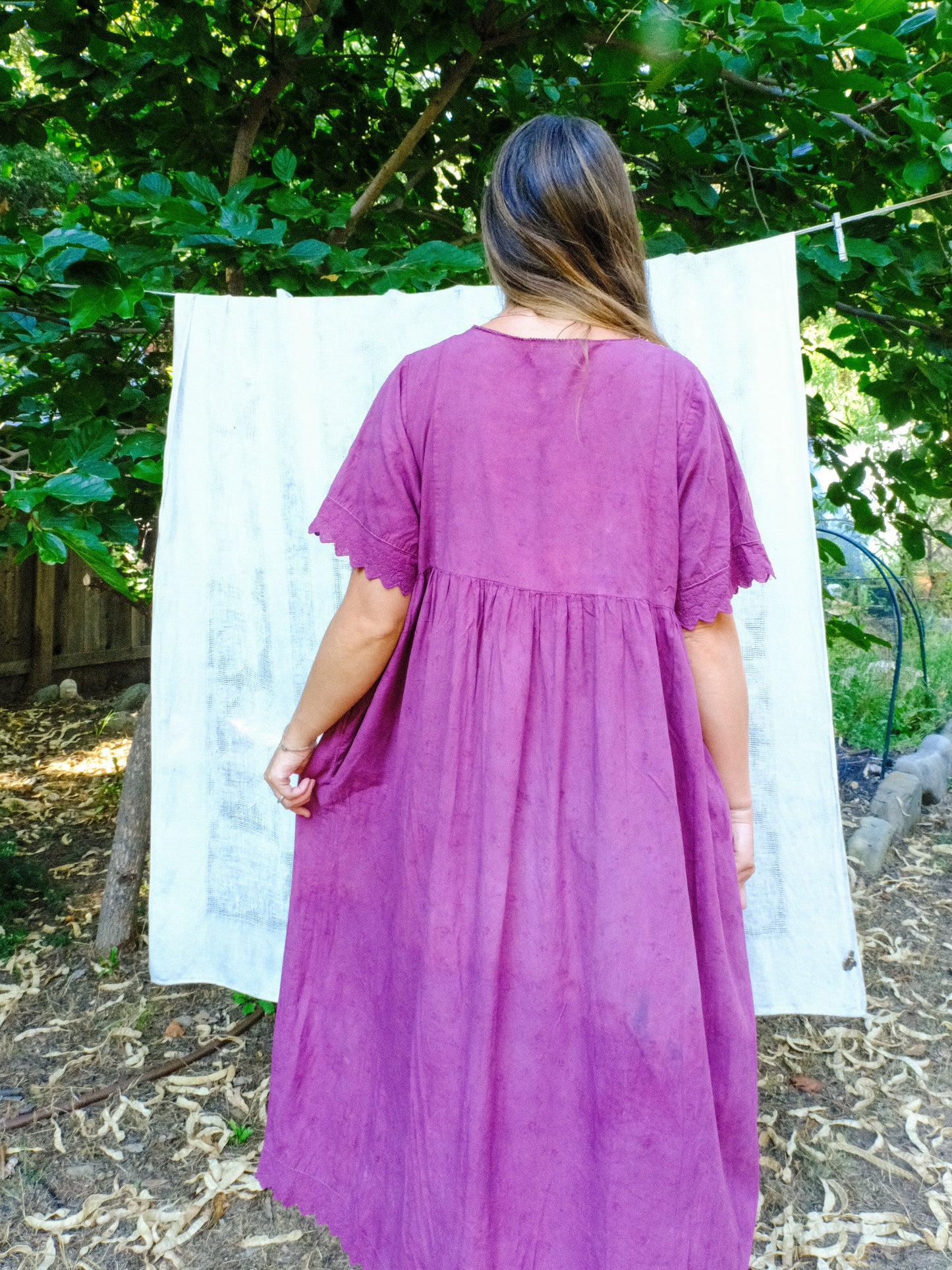 Lac Embroidered Empire Dress