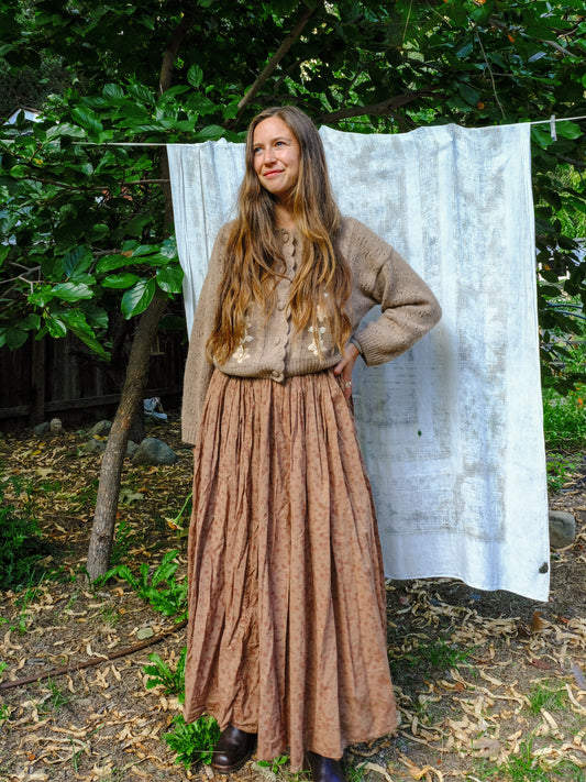 Seqouia Floral Elastic Waist Skirt