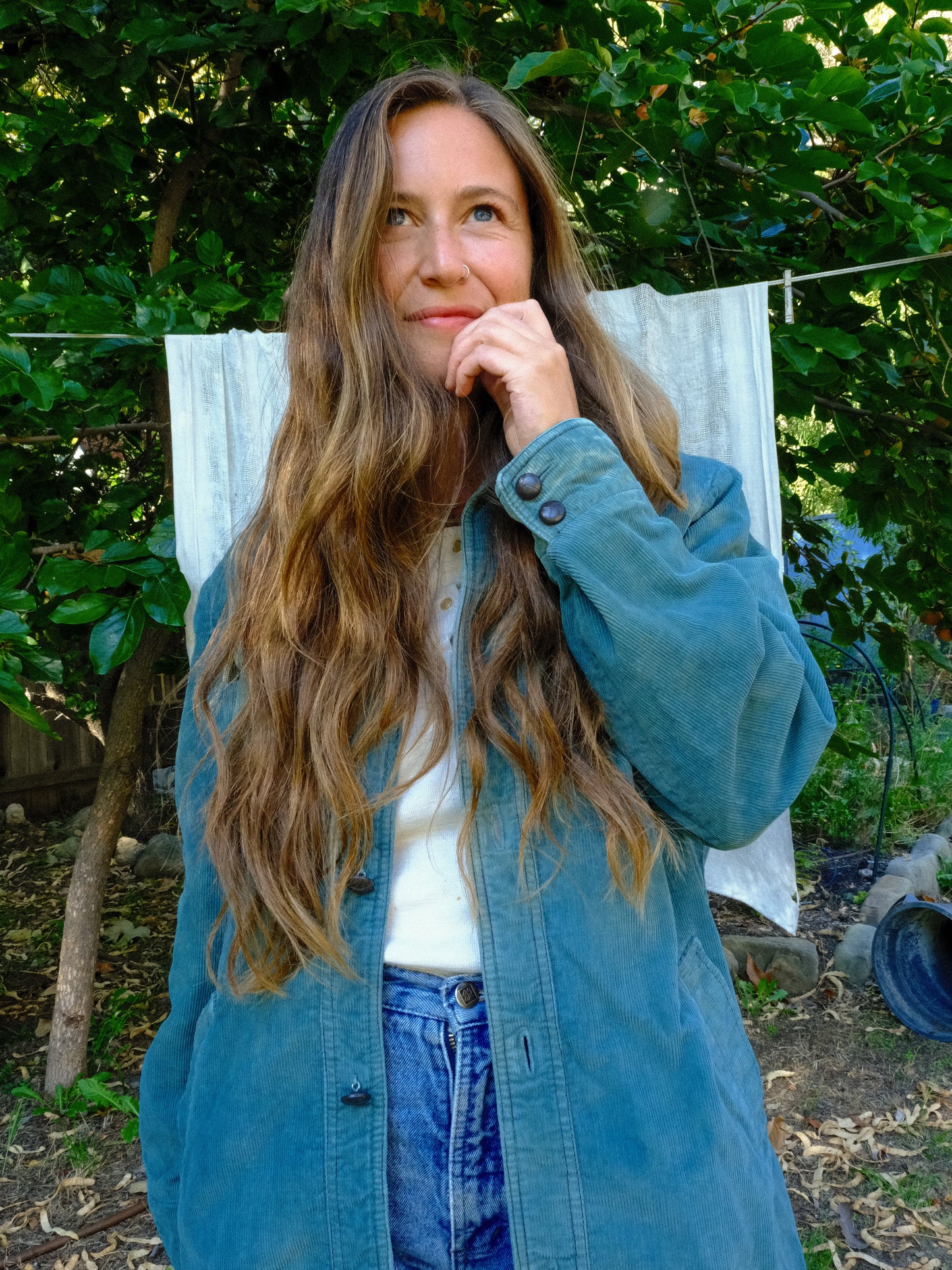 Indigo Corduroy Lined Jacket