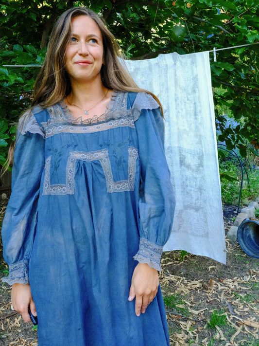 Indigo & Cutch Floral Lace Maxi Dress