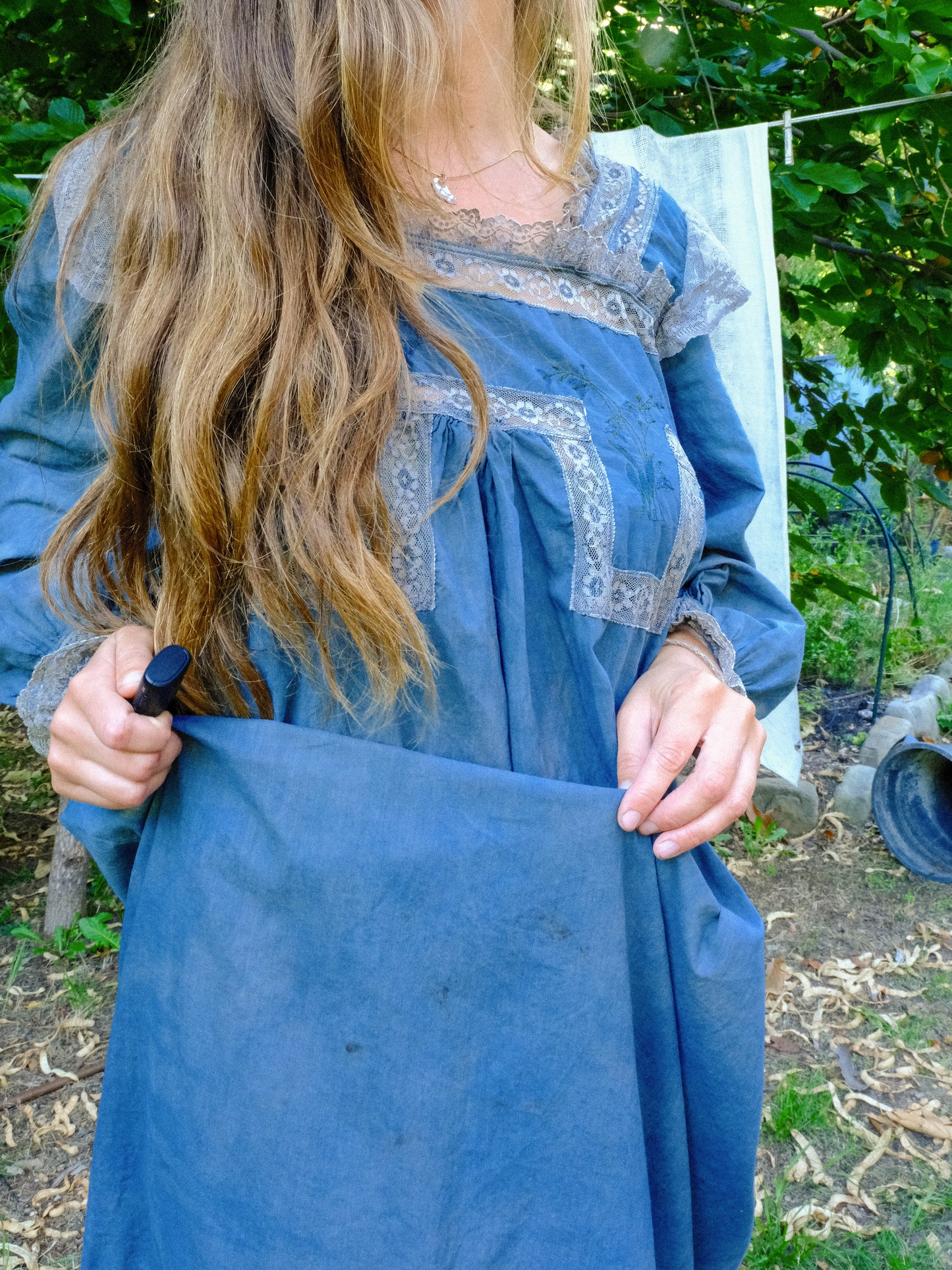 Indigo & Cutch Floral Lace Maxi Dress