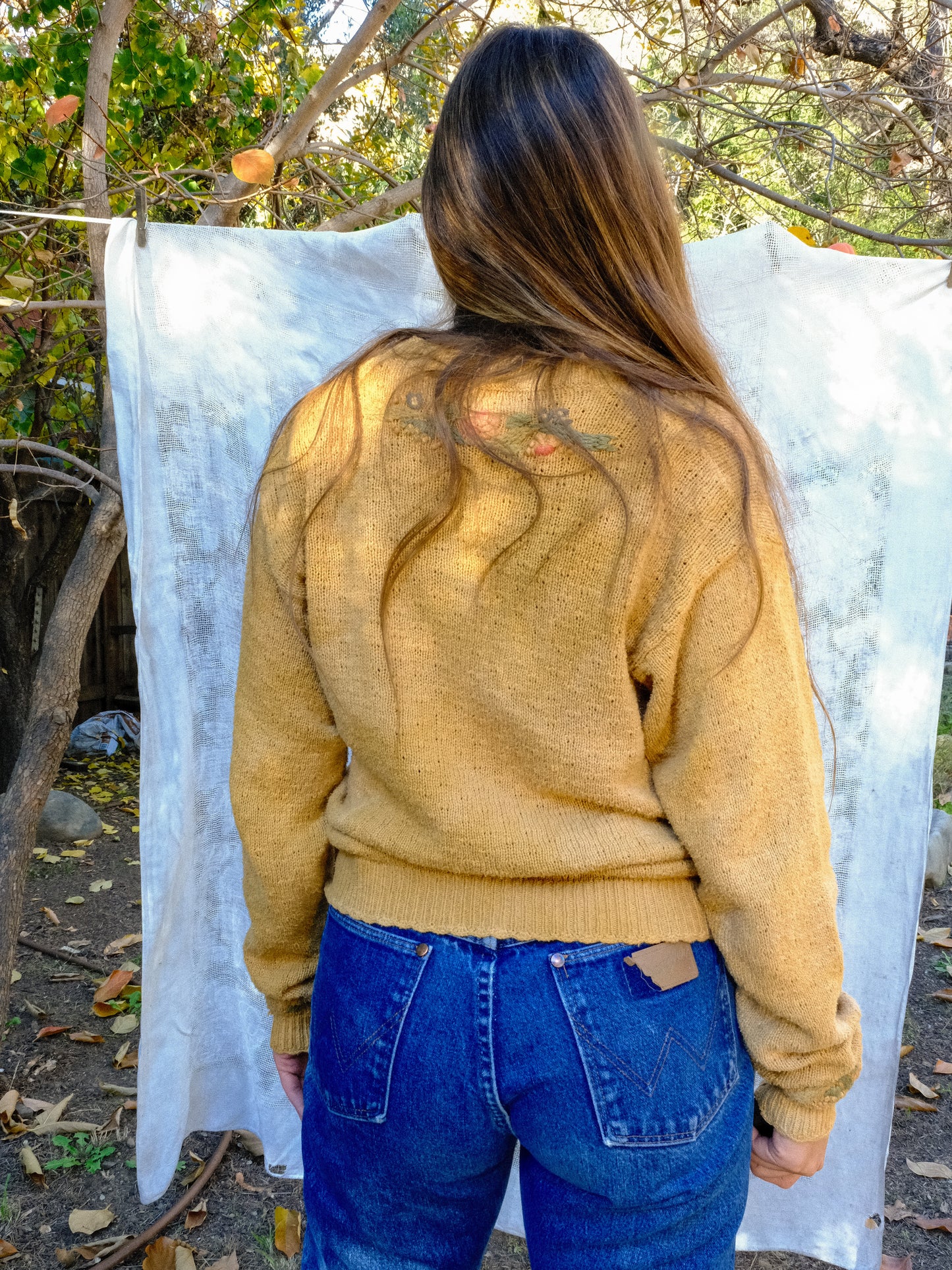 Cutch Silk/Cotton Floral Embroidered Sweater