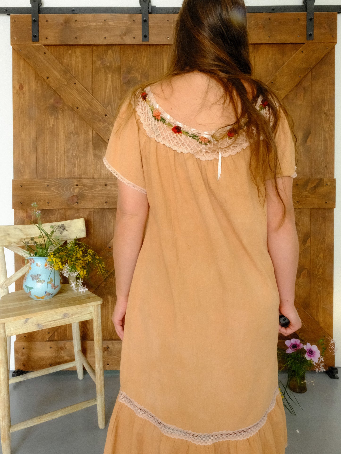 Cutch Rose Crochet Cotton Gauze Dress