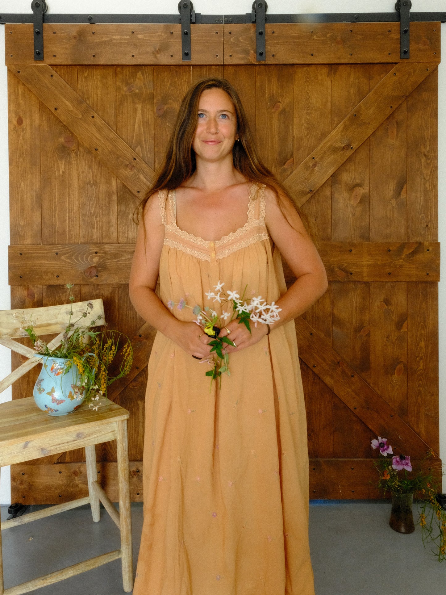 Cutch Embroidered Ditsy Floral Maxi Dress