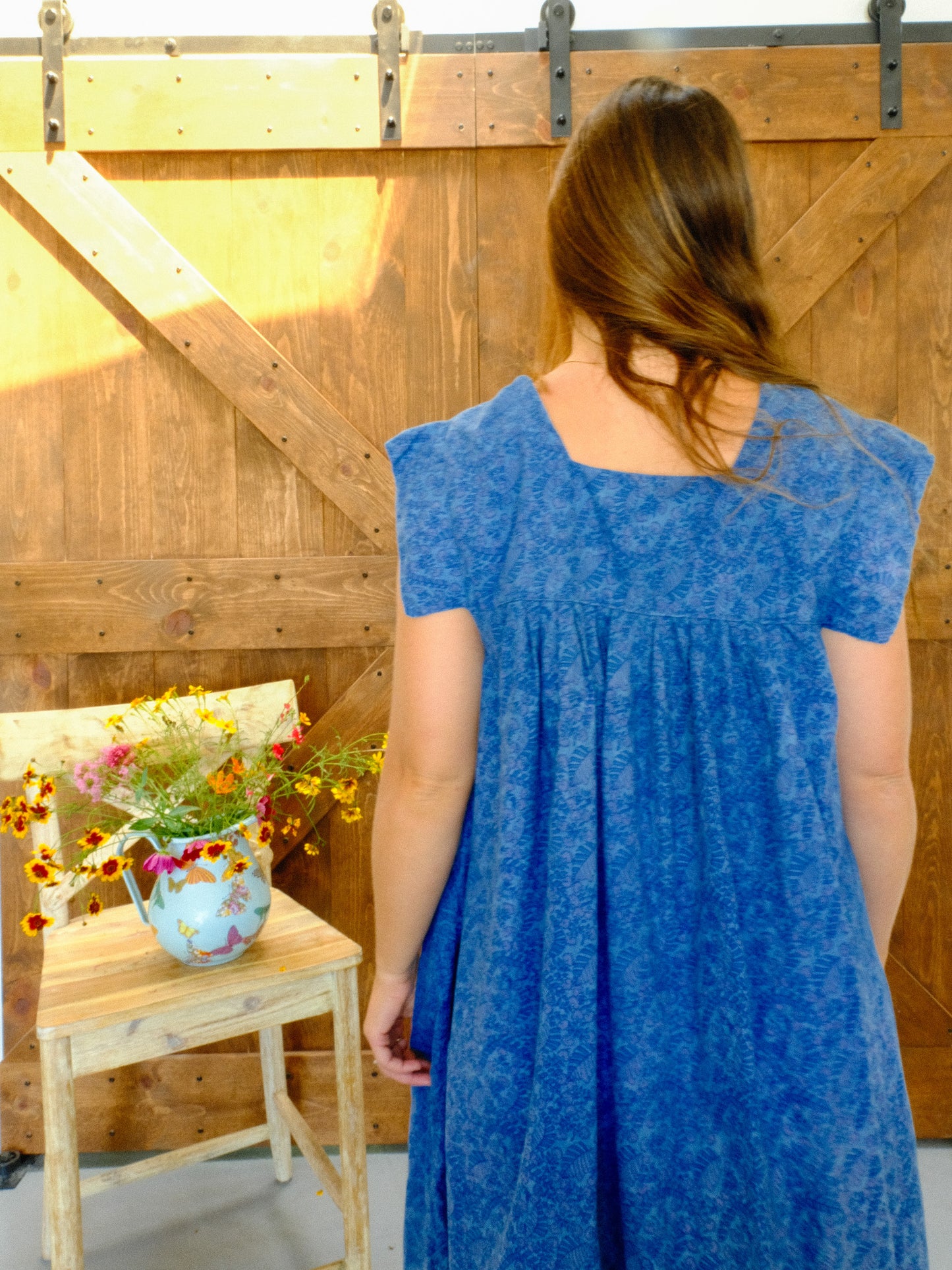 Indigo Floral Block Print Dress