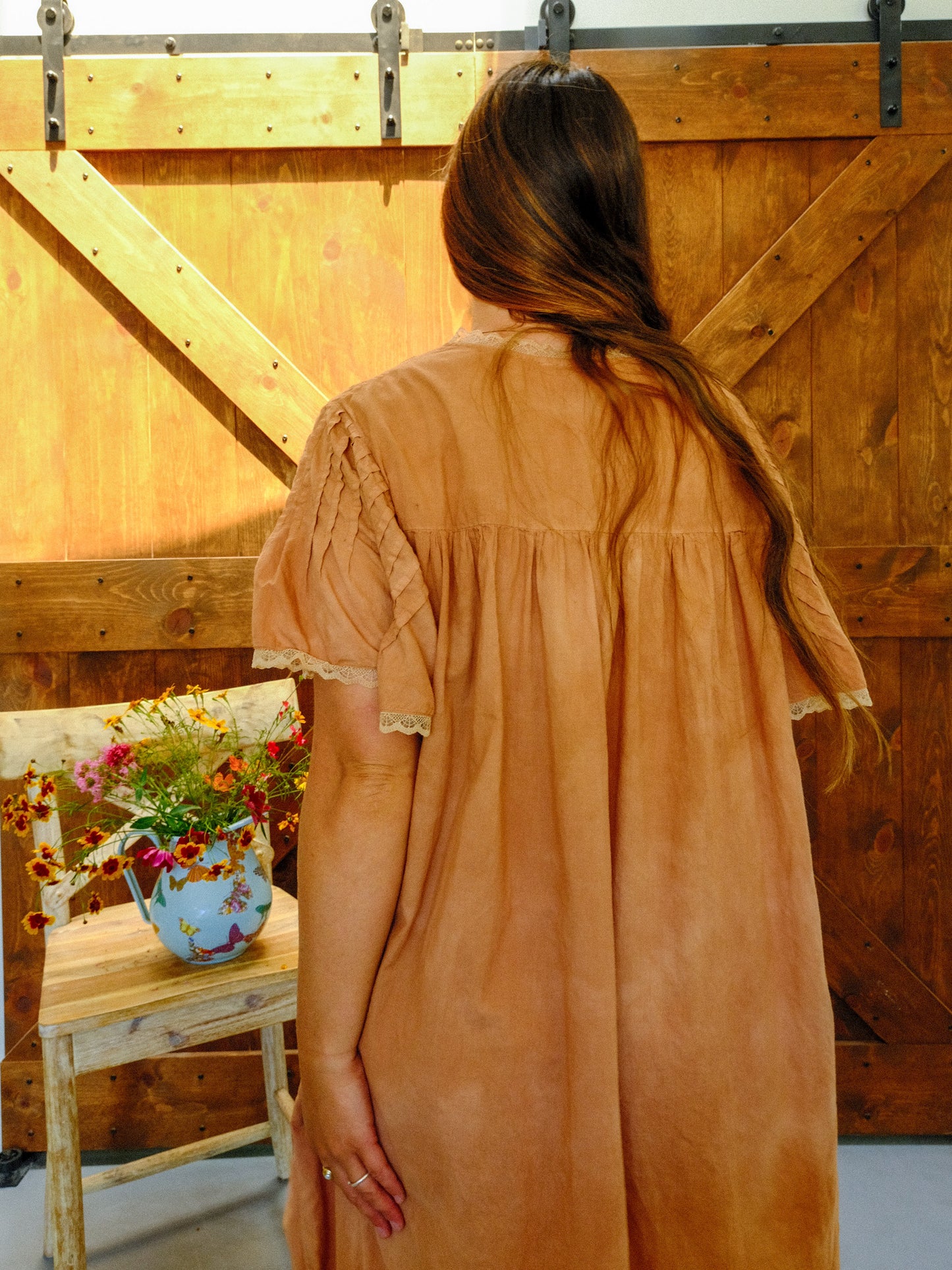Cutch Butterfly Sleeve Lace Hem Dress