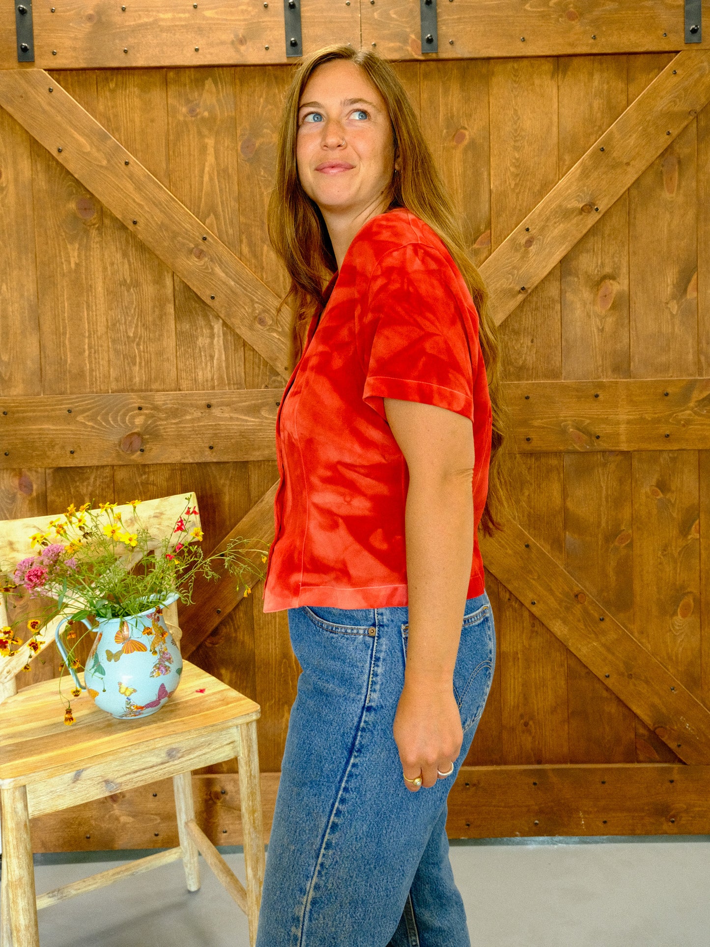 Madder 100% Silk Fitted Blouse