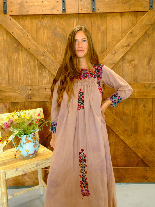 Cutch & Logwood Long Sleeve Huipil Dress