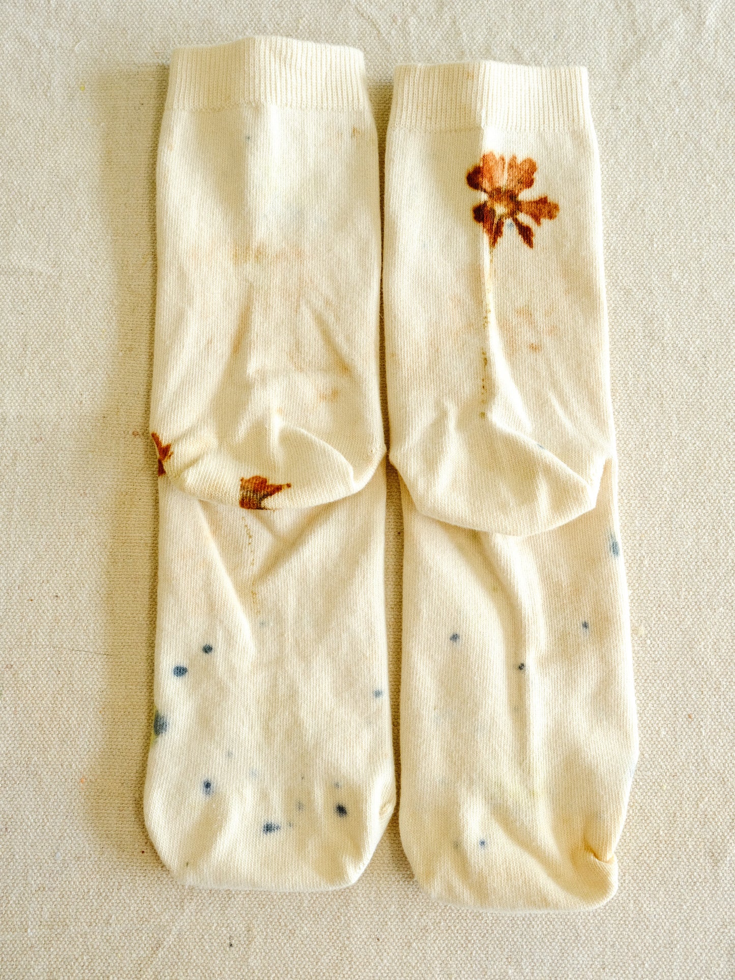 Eco-printed Organic Cotton Socks