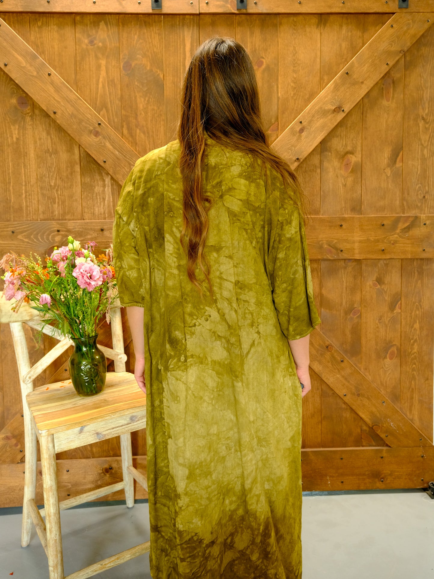 Marigold & Iron Raw Silk Flowey Maxi