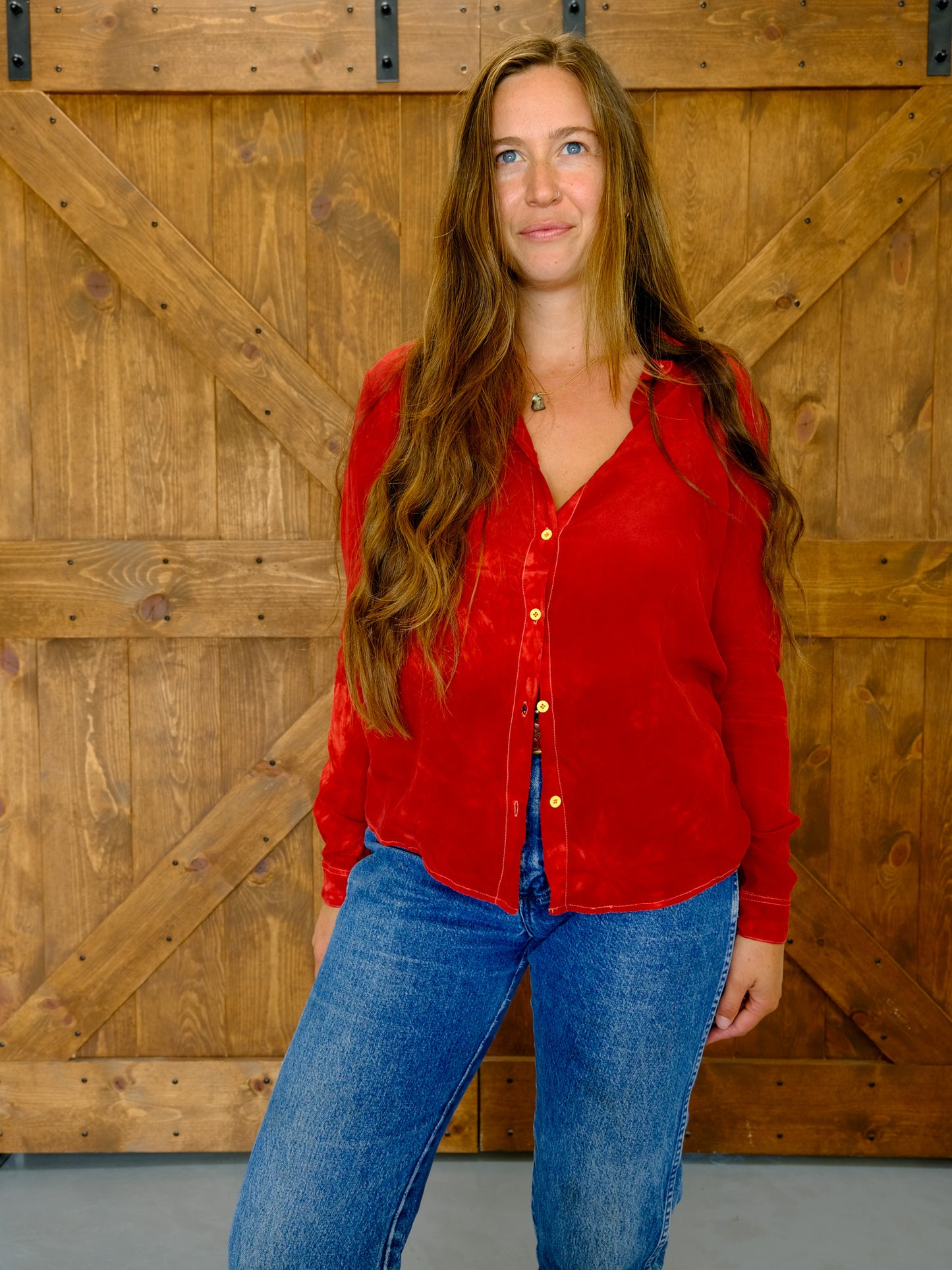 Madder 100% Silk Long Sleeve BLouse