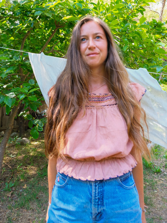 Cutch Embroidered Peplum Blouse