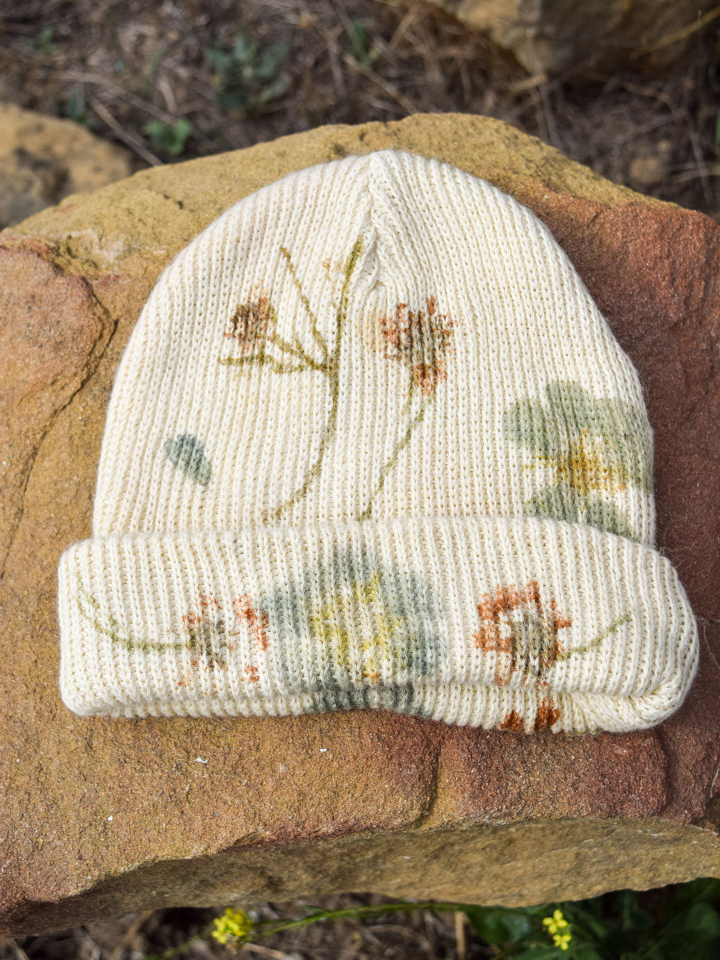 Flower Hammered Beanie- garden flowers 1