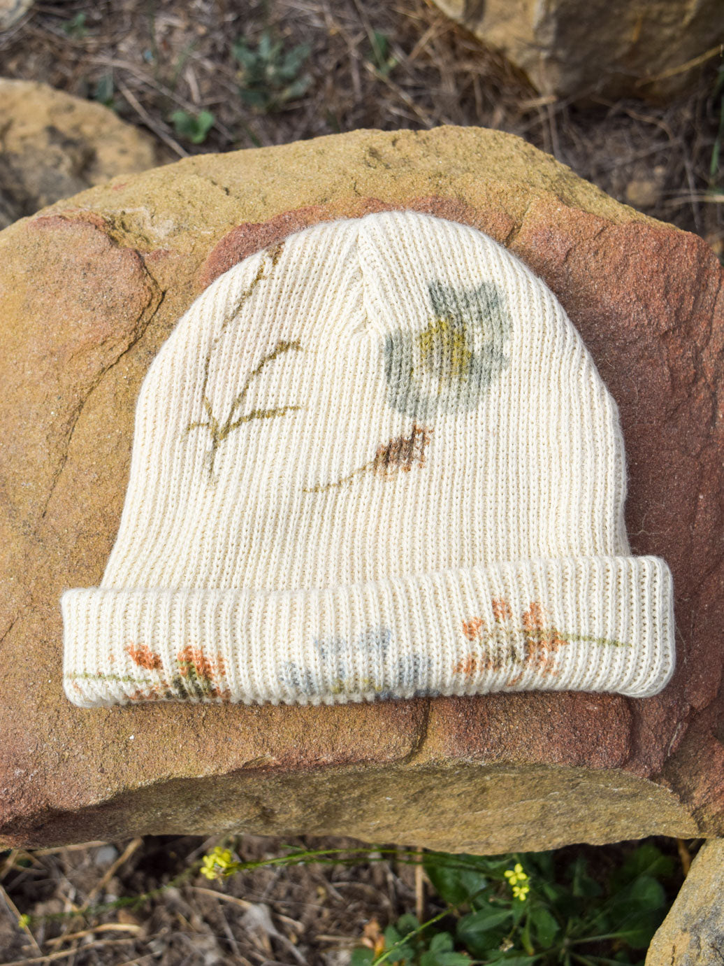 Flower Hammered Beanie- garden flowers 2