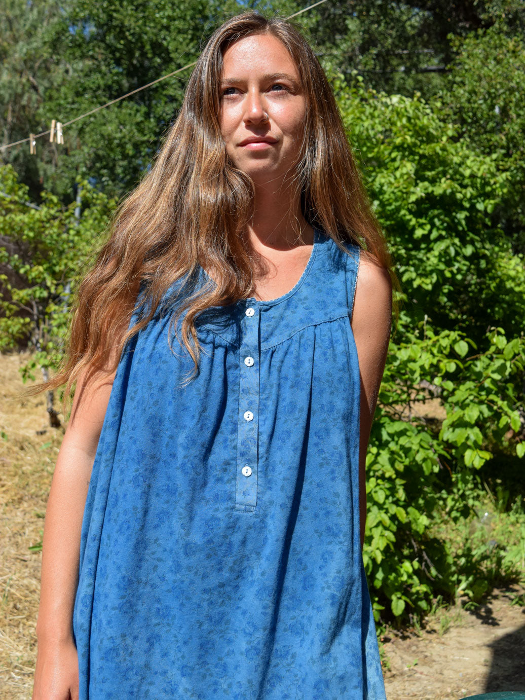 Indigo Floral Knit Mini Dress