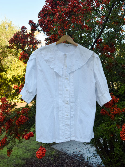 Marigold Embroidered Pointed Collar Blouse