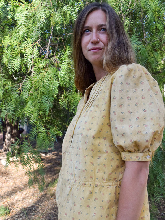 Marigold & Chesnut Floral Puff Sleeve Blouse