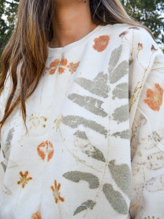 Eco-printed Fleece Sweatshirt