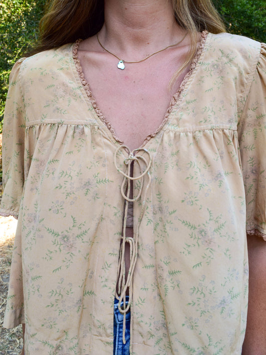 Cutch Silk Floral Bed Jacket