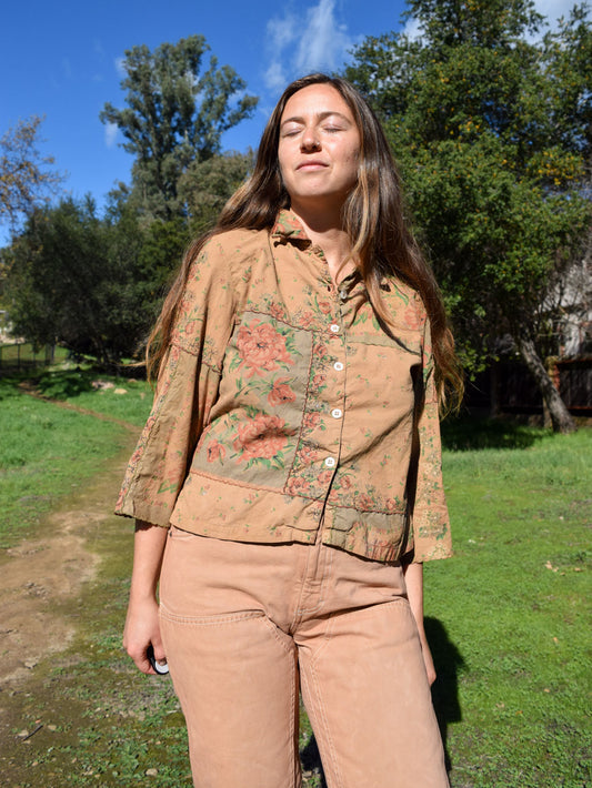 Cutch Floral Patch Long Sleeve Blouse