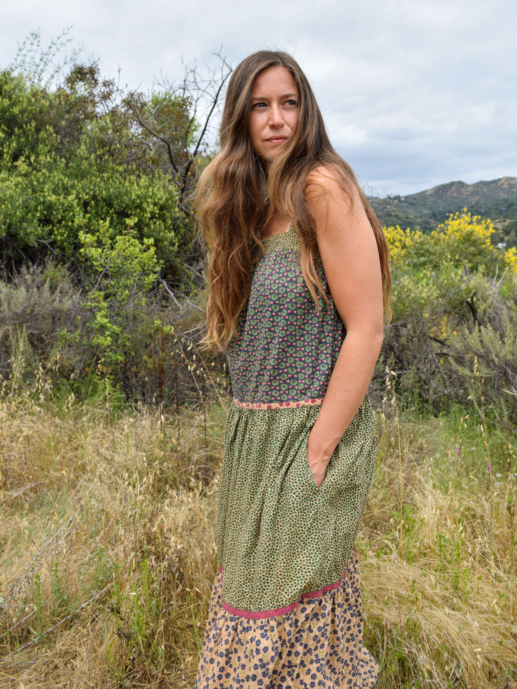 Cutch Multi-patterend Tiered Dress