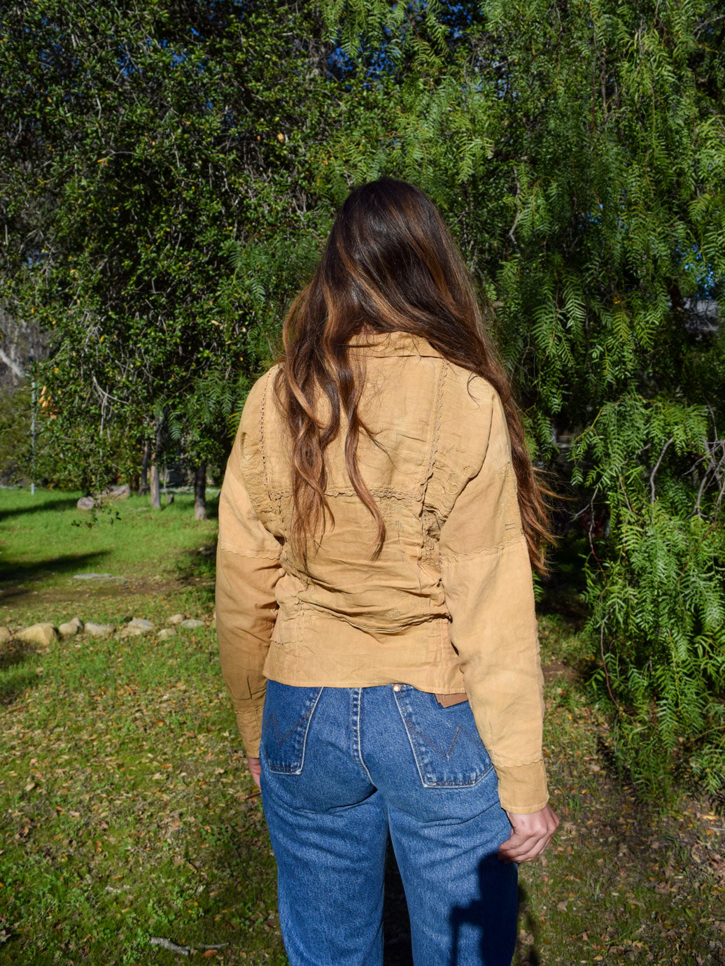 Marigold & Chesnut Embroidered Patch Blouse