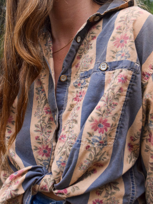 Cutch Flower Striped Blouse