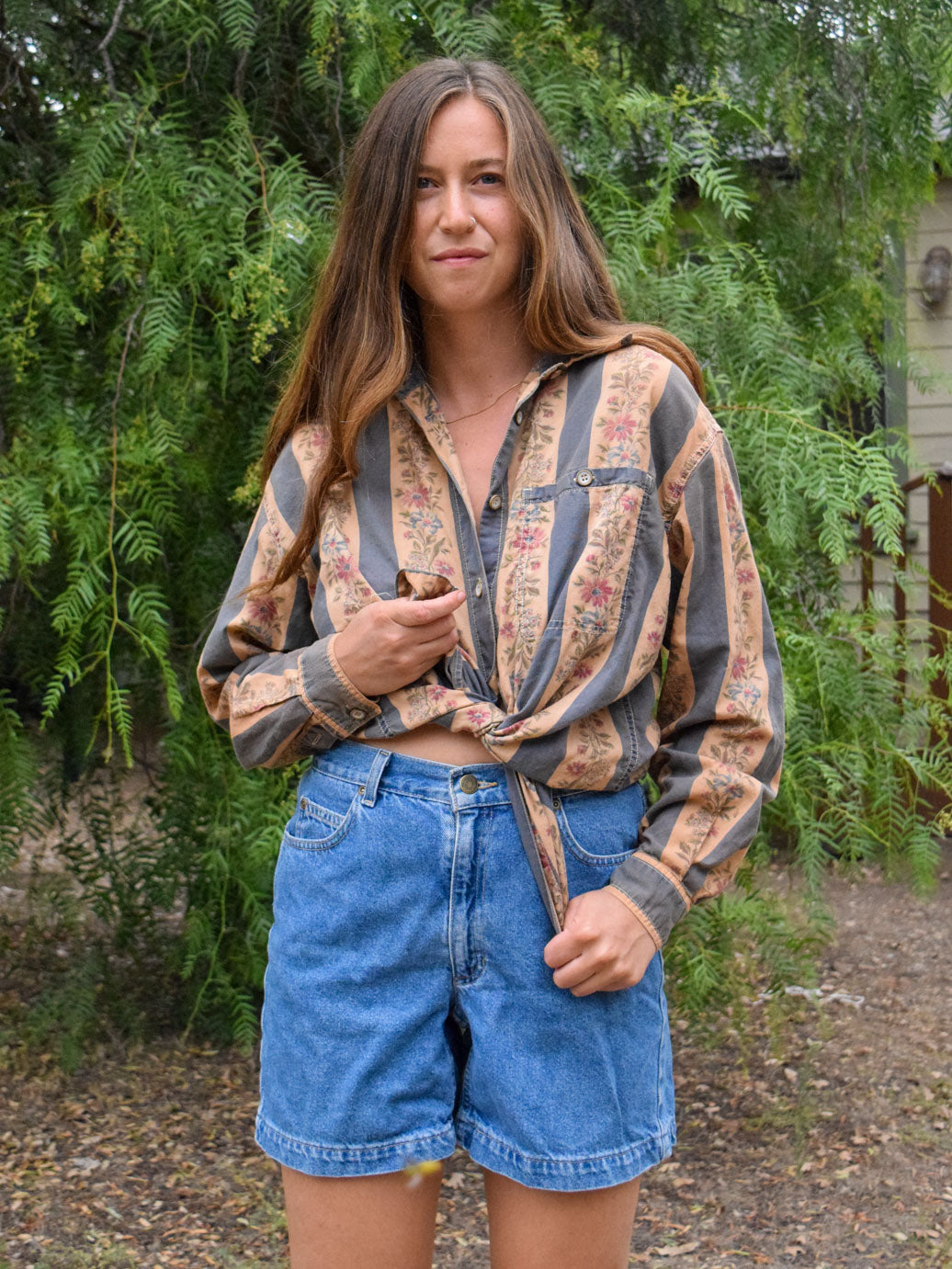 Cutch Flower Striped Blouse