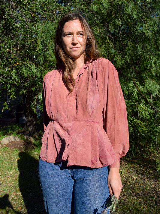 Lac & Cutch Stunning Silk Pleated Blouse