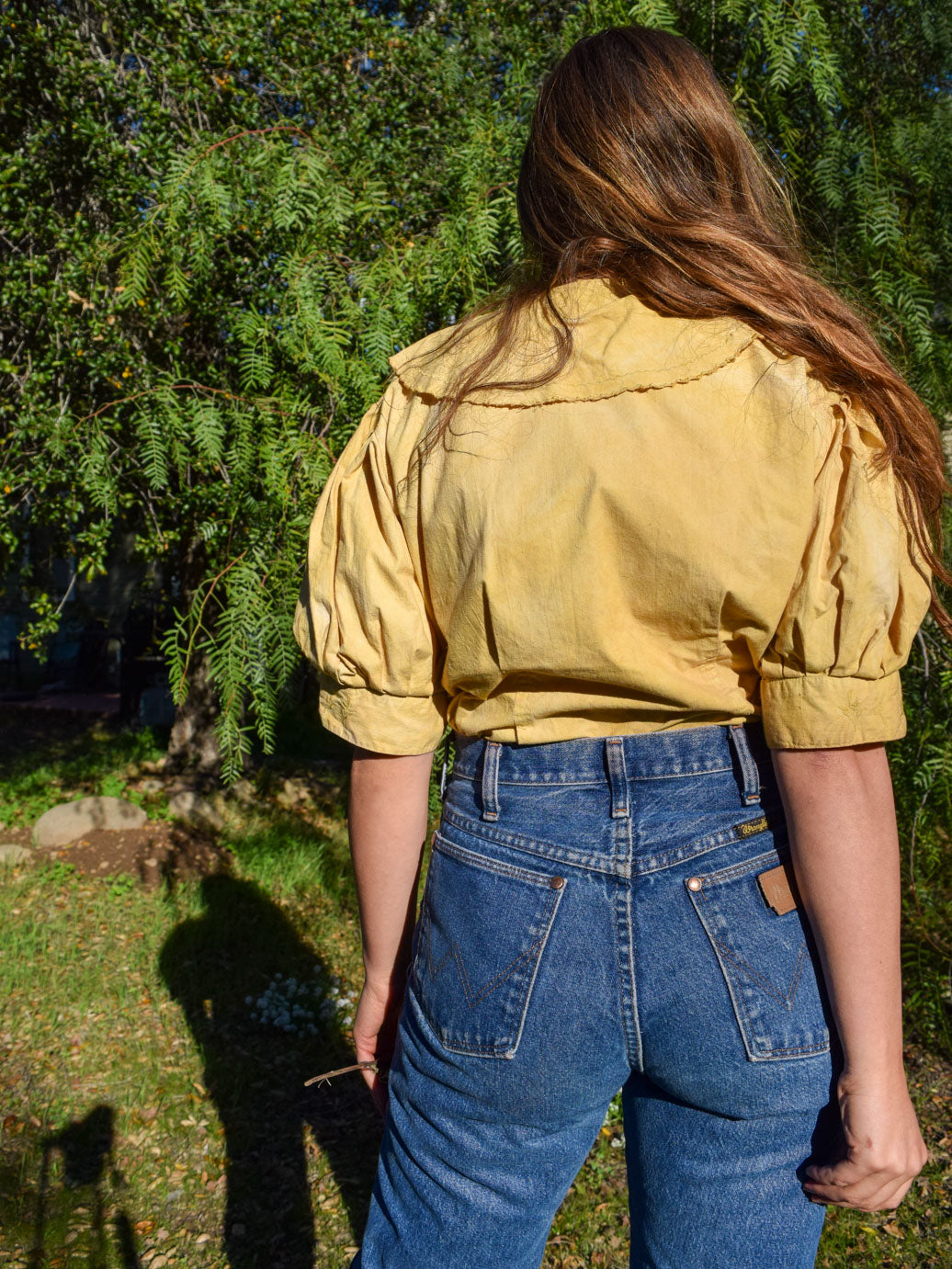 Marigold Embroidered Pointed Collar Blouse