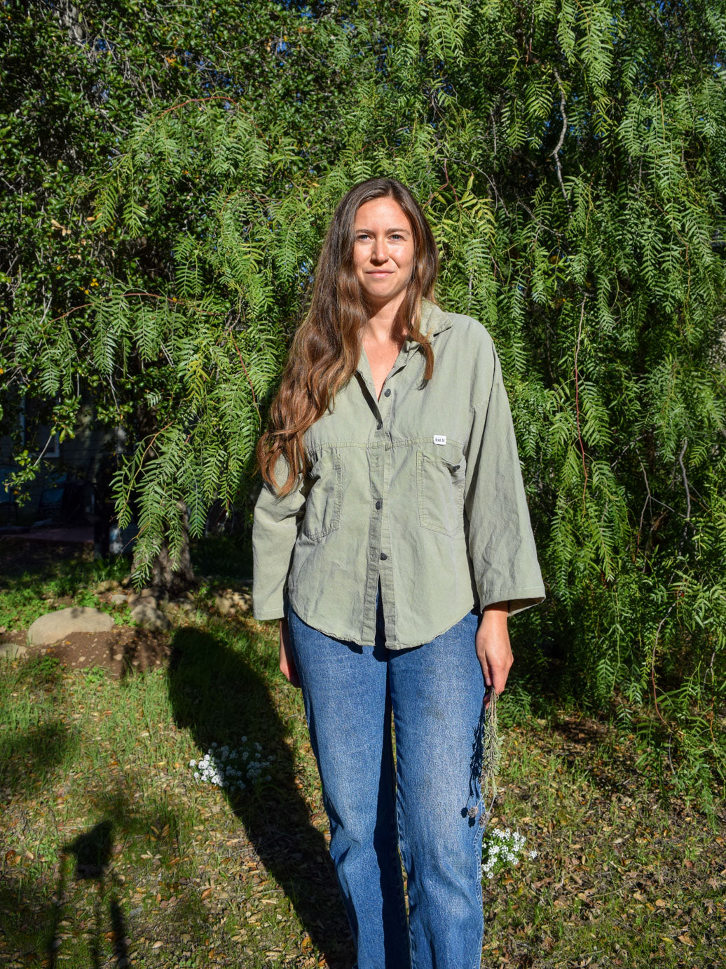 Natural Dye Scrap Mushroom Patch Button-up