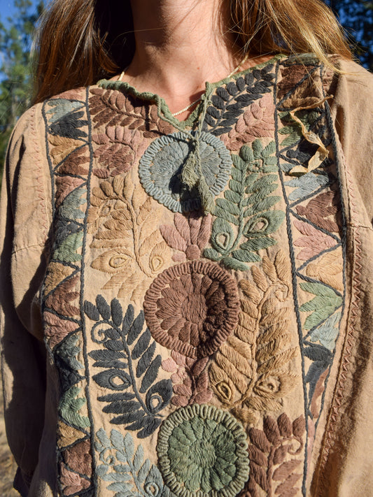 Walnut Embroidered Long Sleeve