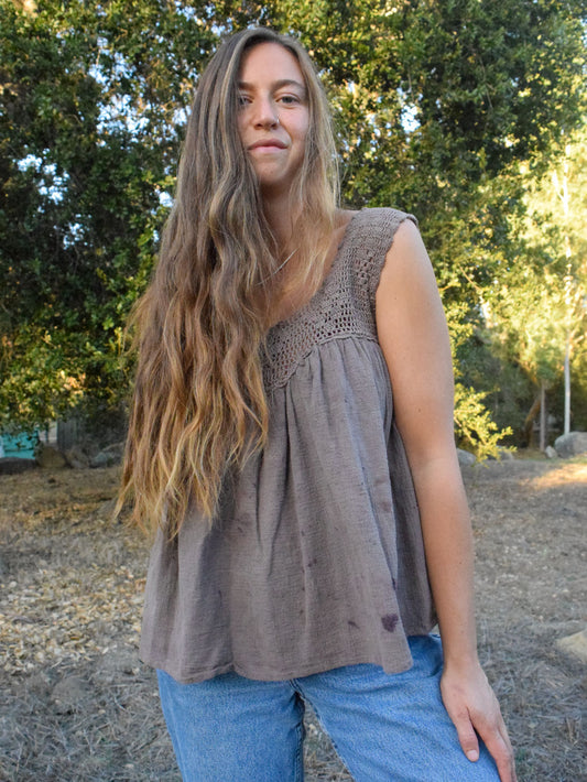 Sequoia Crochet Cotton Gauze Top
