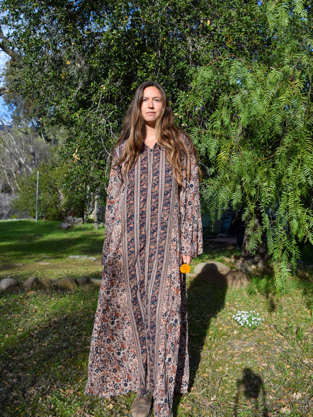Cutch Indian Block Print Goddess Dress