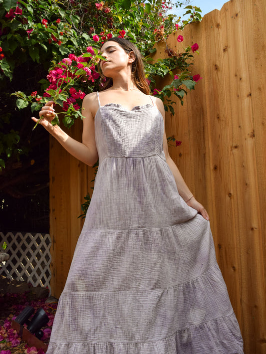 Logwood Gauze Tiered Maxi Dress