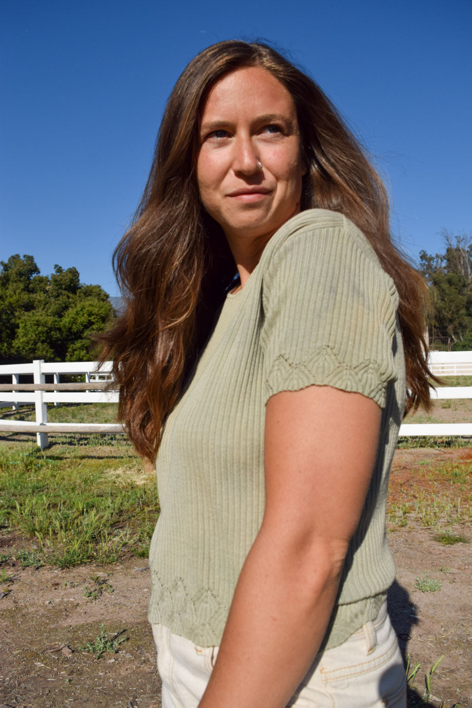 Chloropyhllin Silk Ribbed Tee