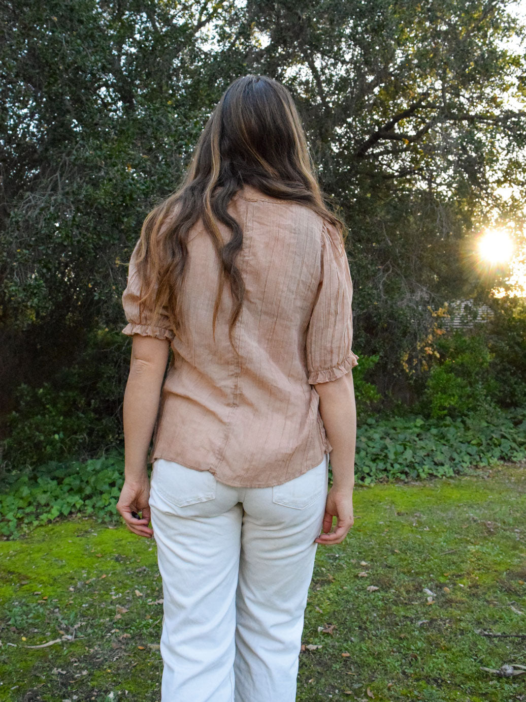 Cutch Sheer Gauze Puff sleeve Blouse