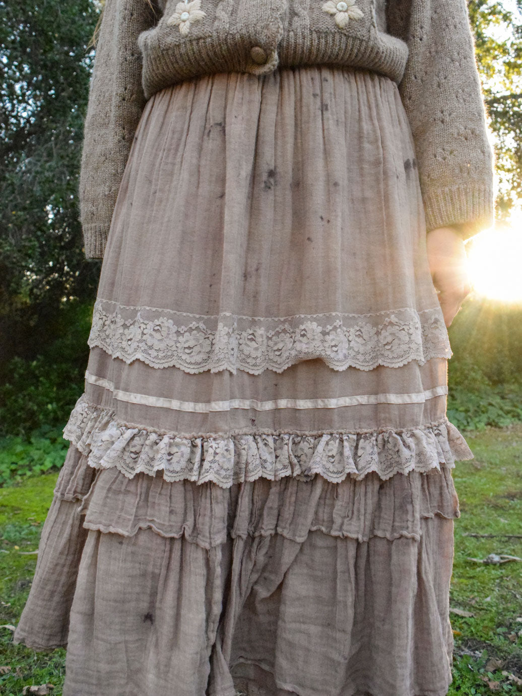 Seqouia Gauze Lace Ruffle Skirt