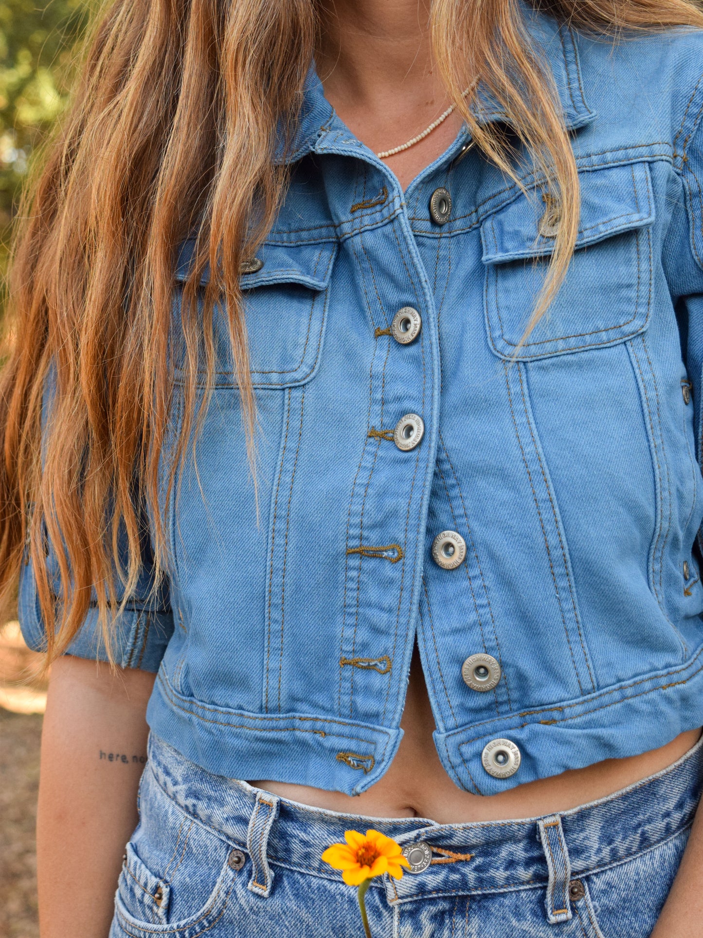 Indigo Cropped Denim Jacket/Top