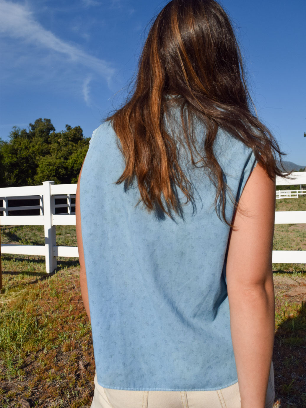 Indigo Ruffle Ditsy Floral Blouse