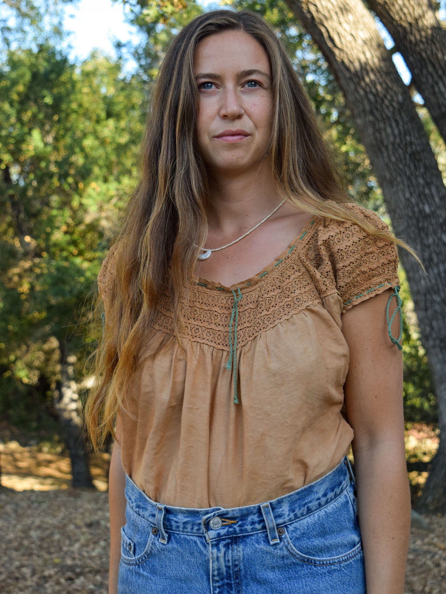 Cutch Crochet Short Sleeve Blouse