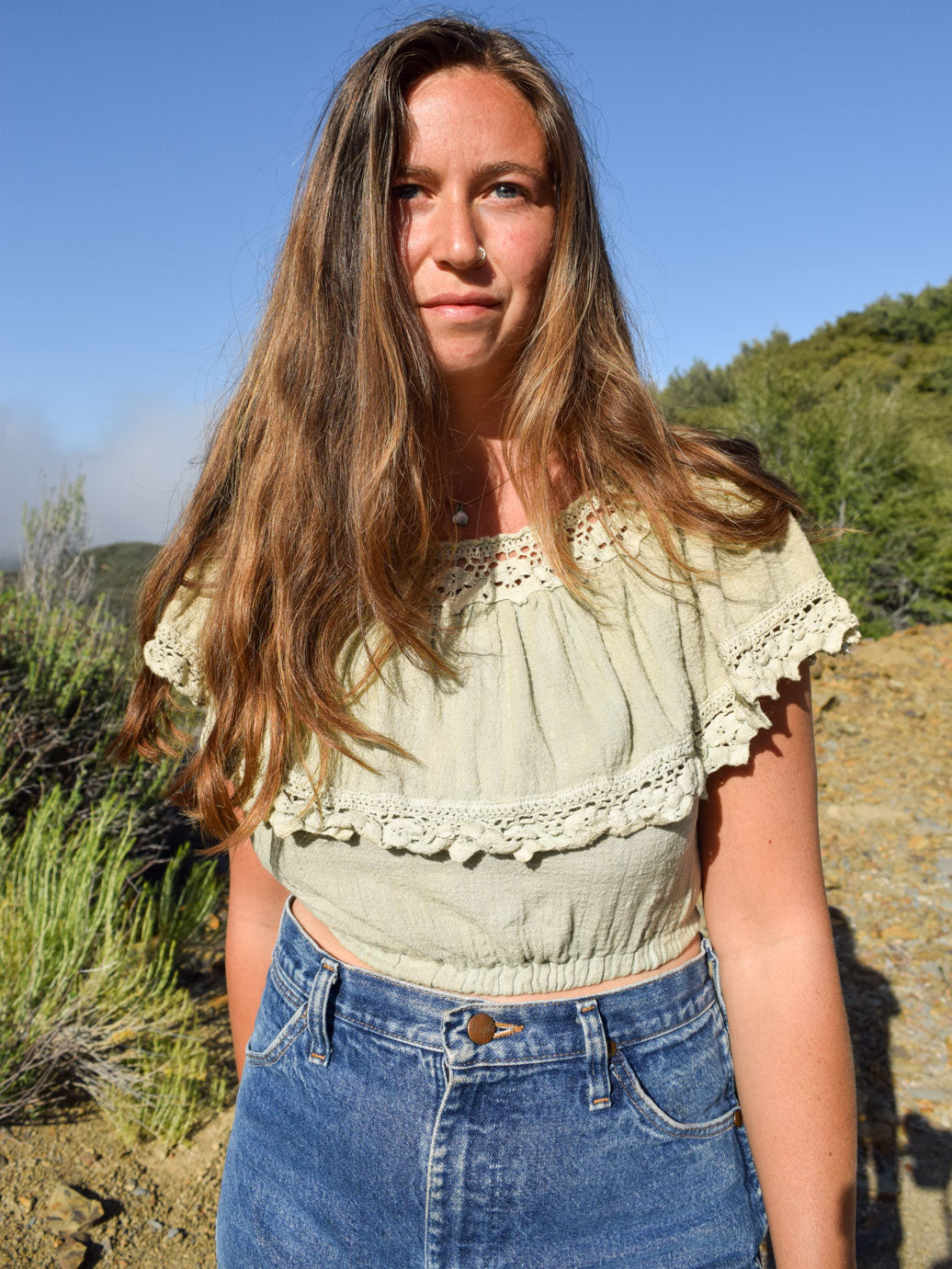 Chloropyhllin Cotton Gauze Crop