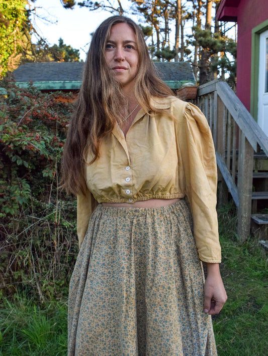 Cutch & Marigold Long Sleeve Collared Crop