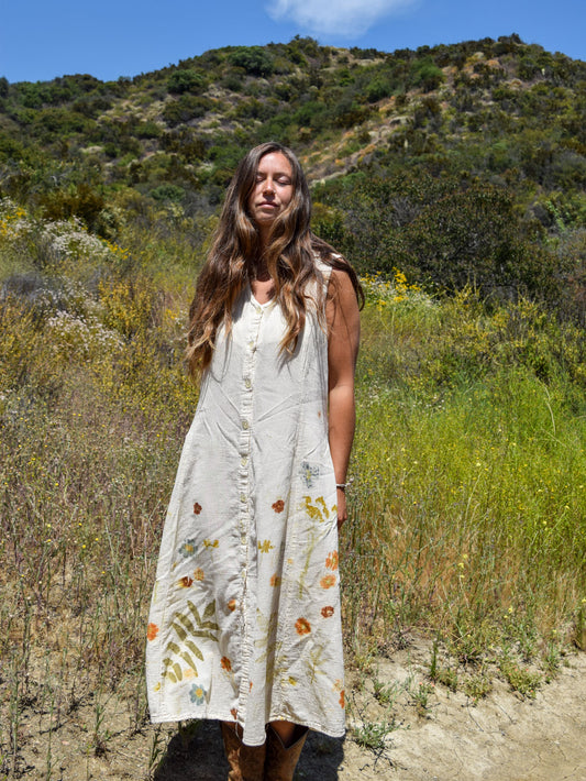 Eco-printed Gauze Garden Dress