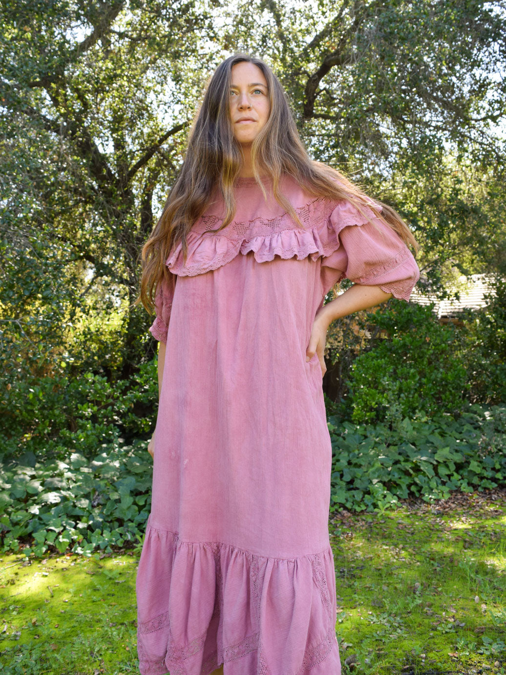 Lac & Cutch Gauze and Lace Tea Dress